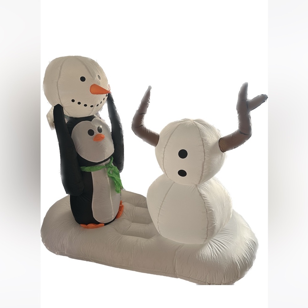 7 Foot Christmas Inflatable Penguin & Snowman Outdoor Decorations Winter Holiday